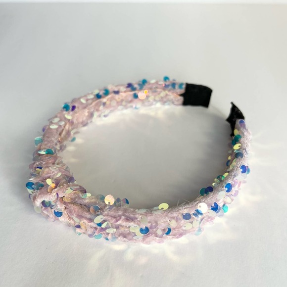 Baby Pink Front Knot Sequin Headband - Picture 2 of 2